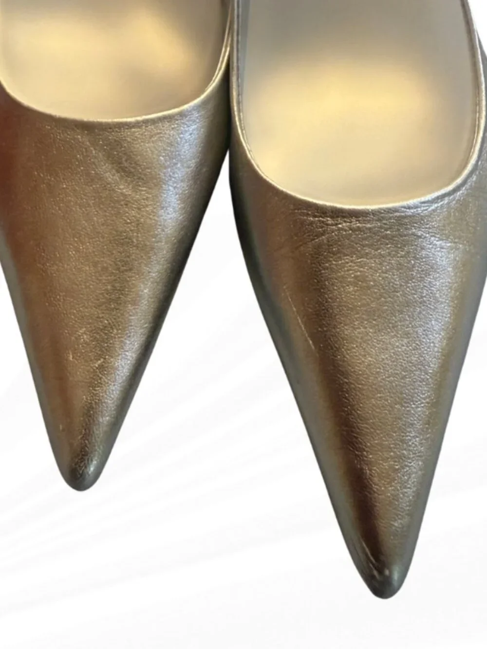 Zara Silver Metallic Slingback Heels Pointed Toe Pumps EU 39 US 8 NWOB Wedding - Picture 14 of 16
